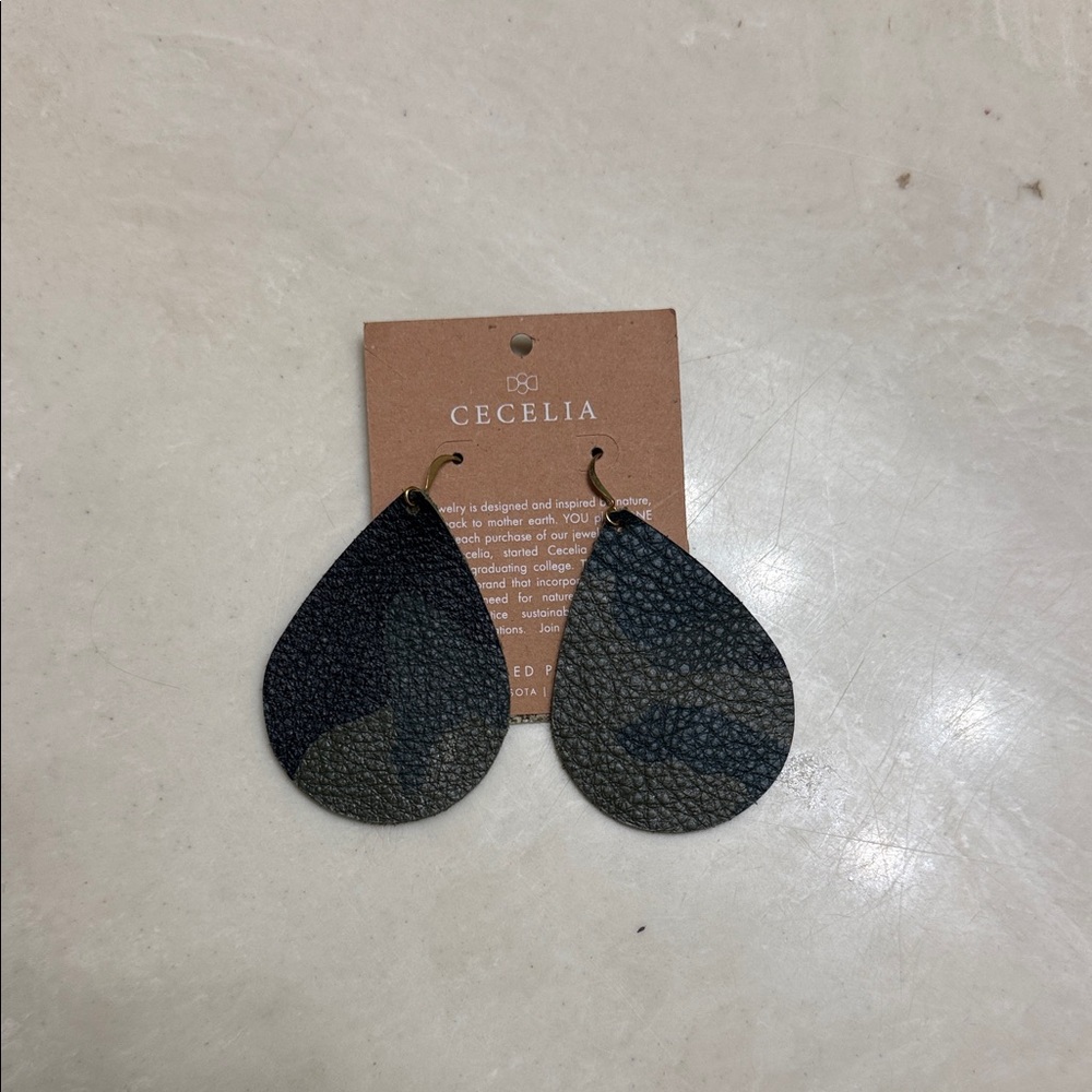 Cecelia Teardrop Leather Earrings